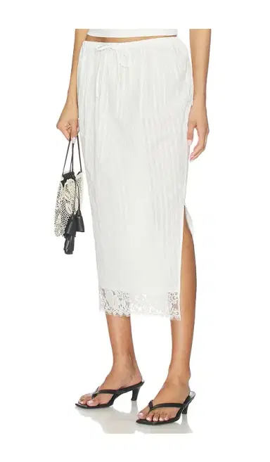 Yuhan Wang Lace Hem Drawstring Skirt | Thumbnail 1