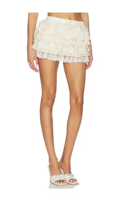 Yuhan Wang Lace Ruffle Tiered Skirt | Thumbnail 2
