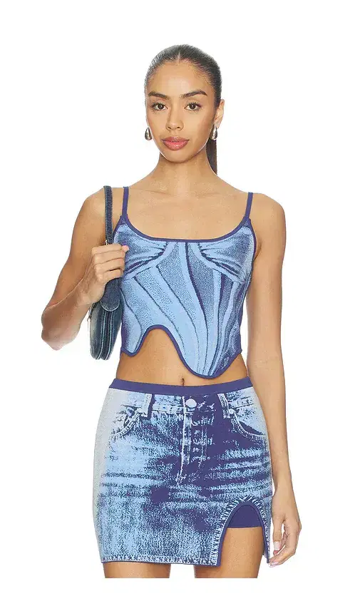 Mila Denim Print Tank Top