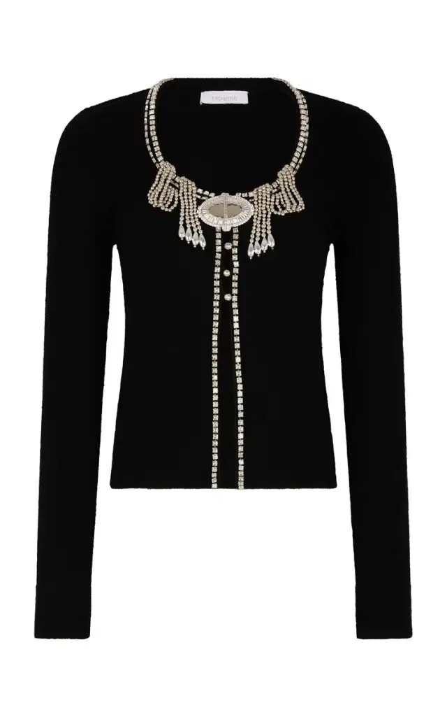 Rabanne Crystal-Embellished Knit Cardigan