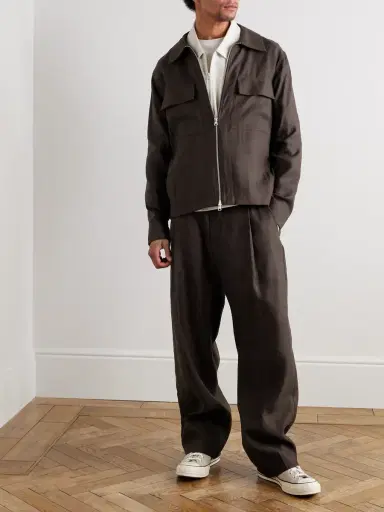 NN07 Kay 1808 Straight-Leg LENZING™ ECOVERO™ and Linen-Blend Trousers - Men | Thumbnail 2