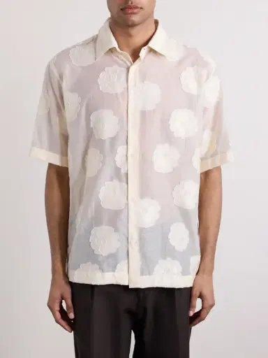 NN07 Freddy 50045 Floral-Embroidered Organic Cotton-Blend Shirt - Men | Thumbnail 3