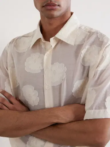 NN07 Freddy 50045 Floral-Embroidered Organic Cotton-Blend Shirt - Men | Thumbnail 5