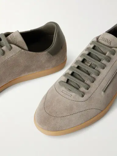 Zegna 232 Leather-Trimmed Suede Sneakers - Men | Thumbnail 5