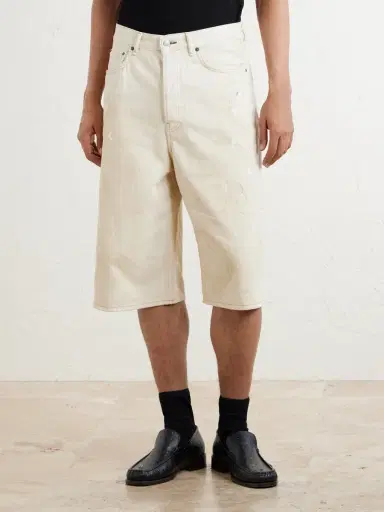 Acne Studios Judda Straight-Leg Paint-Splattered Cotton Shorts - Men | Thumbnail 3 Acne Studios Judda Straight-Leg Paint-Splattered Cotton Shorts - Men | Thumbnail 3