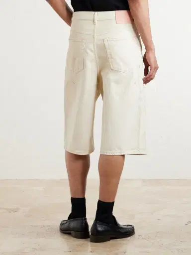 Acne Studios Judda Straight-Leg Paint-Splattered Cotton Shorts - Men | Thumbnail 4 Acne Studios Judda Straight-Leg Paint-Splattered Cotton Shorts - Men | Thumbnail 4