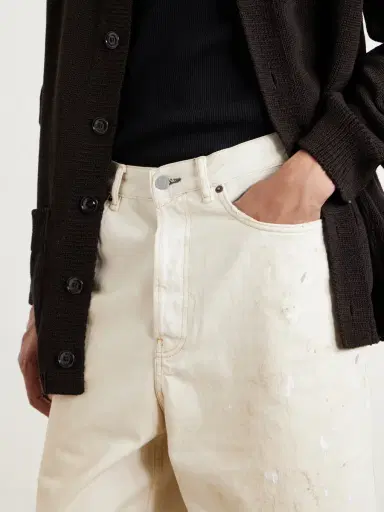 Acne Studios Judda Straight-Leg Paint-Splattered Cotton Shorts - Men | Thumbnail 5 Acne Studios Judda Straight-Leg Paint-Splattered Cotton Shorts - Men | Thumbnail 5