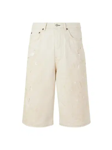 Acne Studios Judda Straight-Leg Paint-Splattered Cotton Shorts - Men | Thumbnail 1 Acne Studios Judda Straight-Leg Paint-Splattered Cotton Shorts - Men | Thumbnail 1