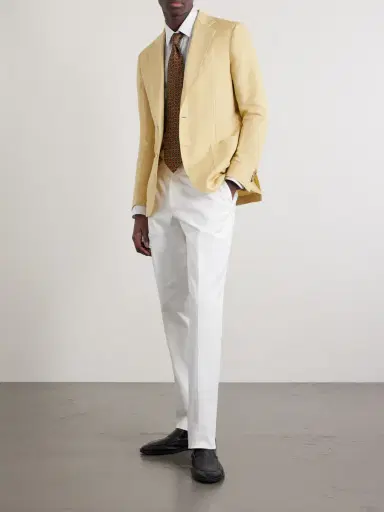 De Petrillo Straight-Leg Cotton-Blend Twill Trousers - Men | Thumbnail 2 De Petrillo Straight-Leg Cotton-Blend Twill Trousers - Men | Thumbnail 2