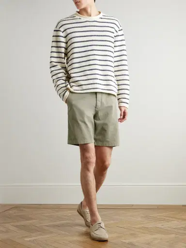 MR P. Straight-Leg Garment-Dyed Cotton-Blend Twill Bermuda Shorts - Men | Thumbnail 2