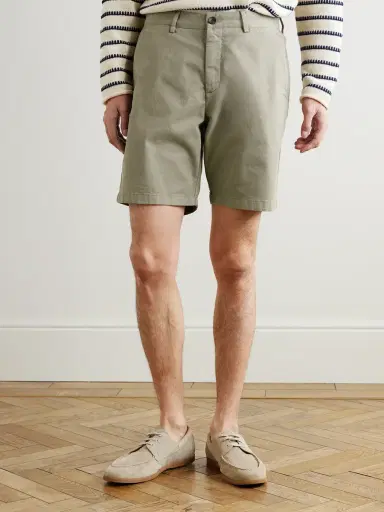 MR P. Straight-Leg Garment-Dyed Cotton-Blend Twill Bermuda Shorts - Men | Thumbnail 3