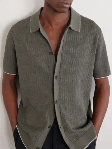 NN07 Nalo 60039 Open-Knit Cotton Shirt - Men | Thumbnail 5