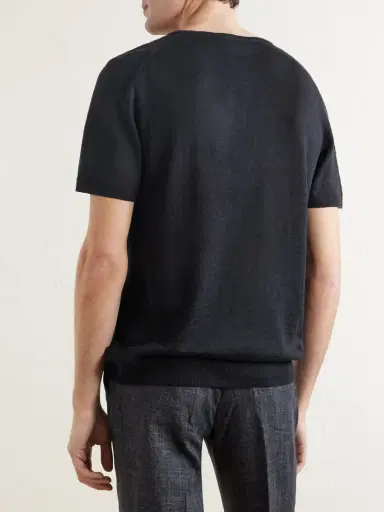 MR P. Pointelle-Knit Linen and Cotton-Blend Henley T-Shirt - Men | Thumbnail 4 MR P. Pointelle-Knit Linen and Cotton-Blend Henley T-Shirt - Men | Thumbnail 4
