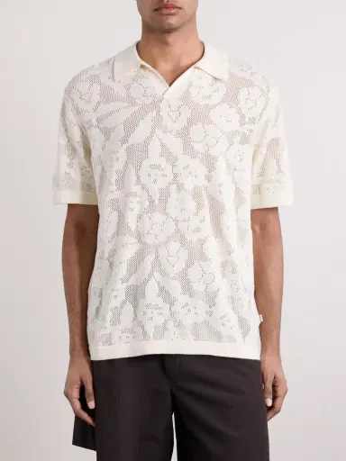 NN07 Ryan Flower 60019 Knitted Cotton Polo Shirt - Men | Thumbnail 3