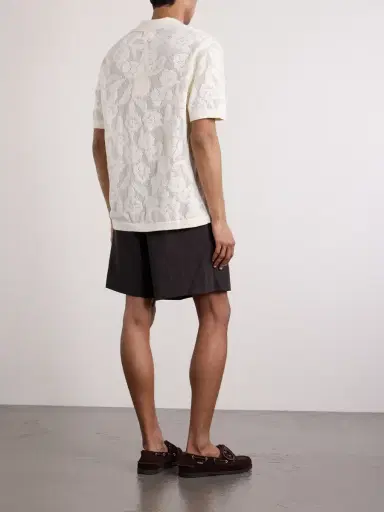NN07 Ryan Flower 60019 Knitted Cotton Polo Shirt - Men | Thumbnail 4
