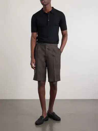 De Petrillo Straight-Leg Linen Shorts - Men | Thumbnail 2