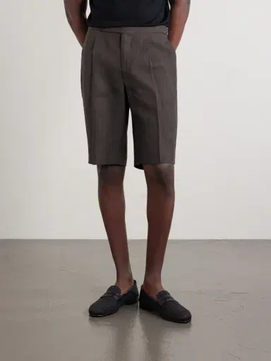 De Petrillo Straight-Leg Linen Shorts - Men | Thumbnail 3