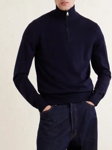 Purdey Linton Logo-Embroidered Wool Half-Zip Sweater - Men | Thumbnail 3 Purdey Linton Logo-Embroidered Wool Half-Zip Sweater - Men | Thumbnail 3