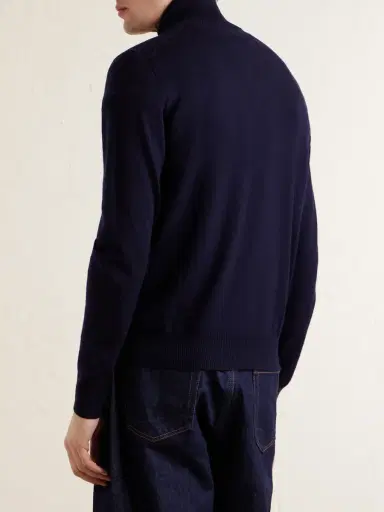 Purdey Linton Logo-Embroidered Wool Half-Zip Sweater - Men | Thumbnail 4 Purdey Linton Logo-Embroidered Wool Half-Zip Sweater - Men | Thumbnail 4