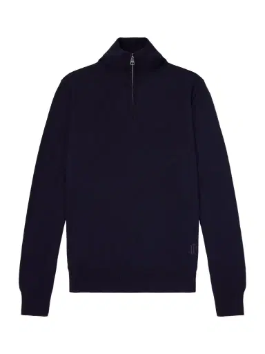 Purdey Linton Logo-Embroidered Wool Half-Zip Sweater - Men | Thumbnail 1 Purdey Linton Logo-Embroidered Wool Half-Zip Sweater - Men | Thumbnail 1