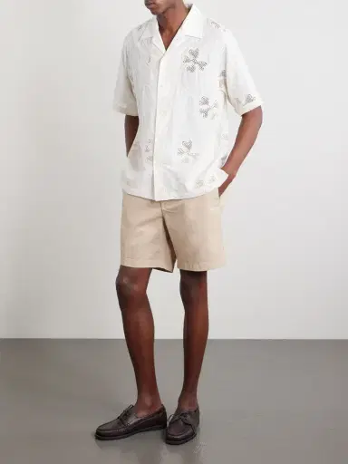 MR P. Straight-Leg Garment-Dyed Organic Cotton-Blend Twill Shorts - Men | Thumbnail 2