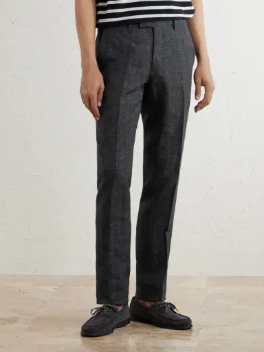 MR P. Linen Delave Check Slim Suit Trousers - Men | Thumbnail 3 MR P. Linen Delave Check Slim Suit Trousers - Men | Thumbnail 3