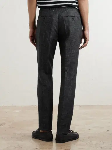 MR P. Linen Delave Check Slim Suit Trousers - Men | Thumbnail 4 MR P. Linen Delave Check Slim Suit Trousers - Men | Thumbnail 4