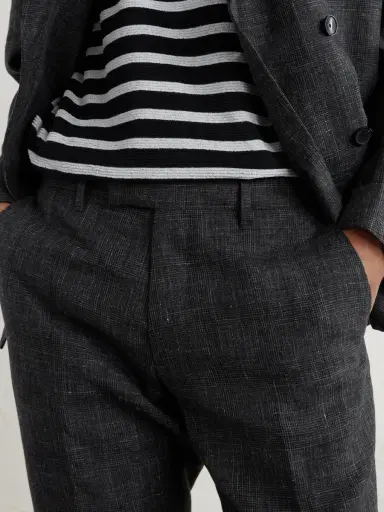 MR P. Linen Delave Check Slim Suit Trousers - Men | Thumbnail 5 MR P. Linen Delave Check Slim Suit Trousers - Men | Thumbnail 5