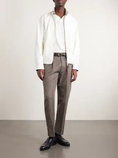 Zegna Pleated Cotton and Linen-Blend Trousers - Men | Thumbnail 2