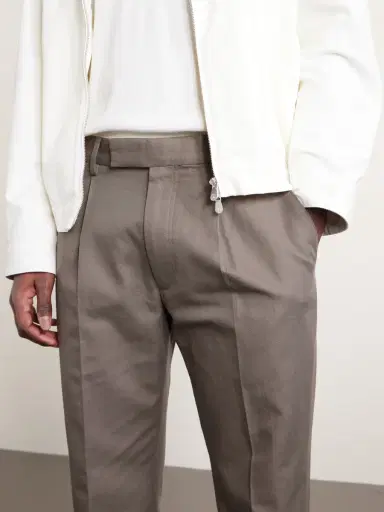 Zegna Pleated Cotton and Linen-Blend Trousers - Men | Thumbnail 5