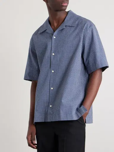 Givenchy Logo-Embroidered Checked Cotton Bowling Shirt - Men | Thumbnail 3