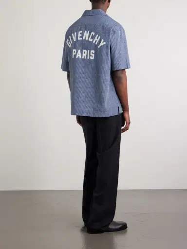Givenchy Logo-Embroidered Checked Cotton Bowling Shirt - Men | Thumbnail 4