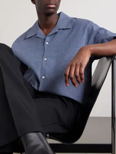 Givenchy Logo-Embroidered Checked Cotton Bowling Shirt - Men | Thumbnail 5