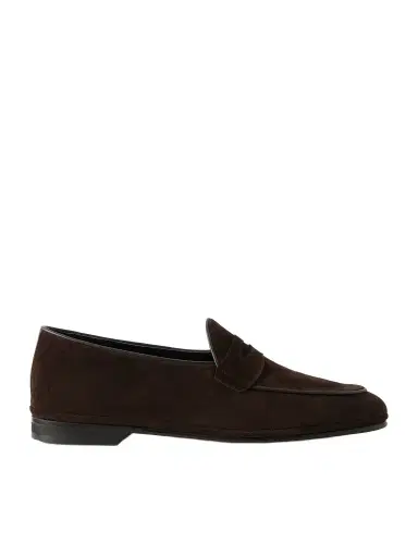 Rubinacci Suede Penny Loafers - Men | Thumbnail 1 Rubinacci Suede Penny Loafers - Men | Thumbnail 1