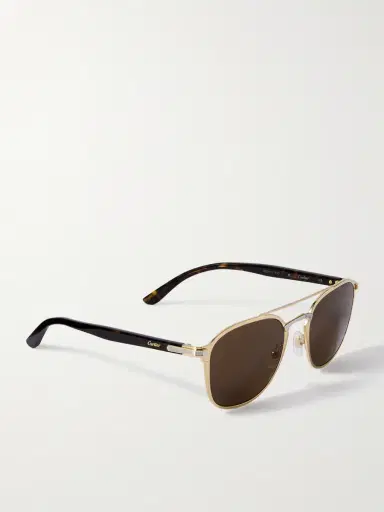 Cartier Eyewear Aviator-Style Gold- and Palladium-Tone and Tortoiseshell Acetate Sunglasses - Men | Thumbnail 4 Cartier Eyewear Aviator-Style Gold- and Palladium-Tone and Tortoiseshell Acetate Sunglasses - Men | Thumbnail 4