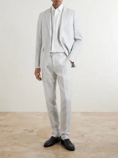 MR P. Delave Linen Check Suit Jacket - Men | Thumbnail 2