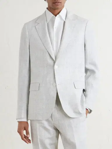 MR P. Delave Linen Check Suit Jacket - Men | Thumbnail 3