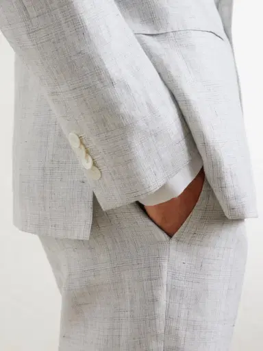 MR P. Delave Linen Check Suit Jacket - Men | Thumbnail 5
