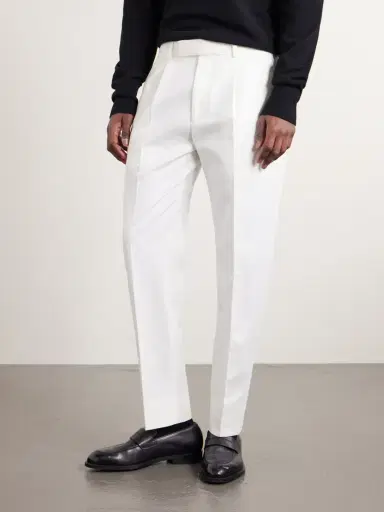 Zegna Pleated Cotton and Linen-Blend Trousers - Men | Thumbnail 3 Zegna Pleated Cotton and Linen-Blend Trousers - Men | Thumbnail 3