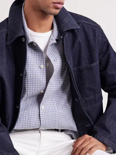 NN07 Reed 50057 Checked Organic Cotton-Blend Seersucker Shirt - Men | Thumbnail 5 NN07 Reed 50057 Checked Organic Cotton-Blend Seersucker Shirt - Men | Thumbnail 5
