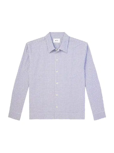 NN07 Reed 50057 Checked Organic Cotton-Blend Seersucker Shirt - Men | Thumbnail 1 NN07 Reed 50057 Checked Organic Cotton-Blend Seersucker Shirt - Men | Thumbnail 1
