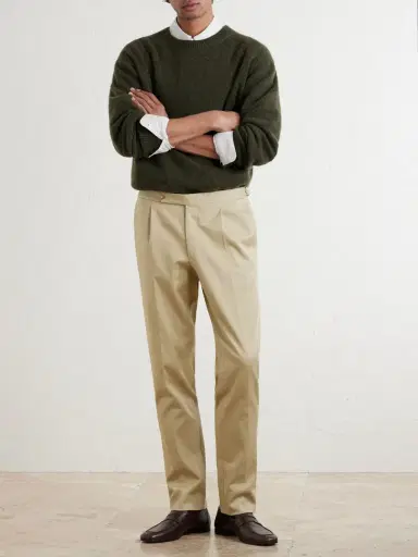 De Petrillo Straight-Leg Cotton-Blend Twill Trousers - Men | Thumbnail 2 De Petrillo Straight-Leg Cotton-Blend Twill Trousers - Men | Thumbnail 2