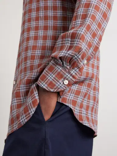 Slowear Checked Linen Shirt - Men | Thumbnail 6