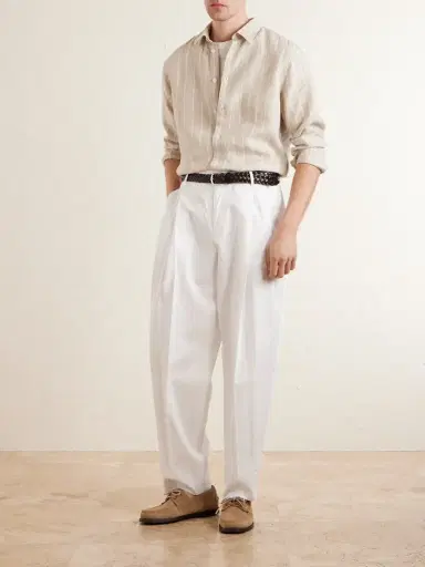 NN07 Enzo 5728 Striped Linen Shirt - Men | Thumbnail 2 NN07 Enzo 5728 Striped Linen Shirt - Men | Thumbnail 2