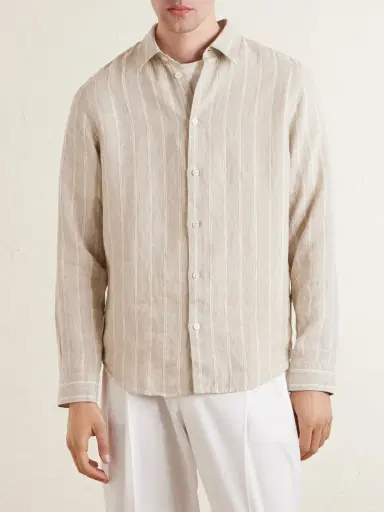 NN07 Enzo 5728 Striped Linen Shirt - Men | Thumbnail 3 NN07 Enzo 5728 Striped Linen Shirt - Men | Thumbnail 3