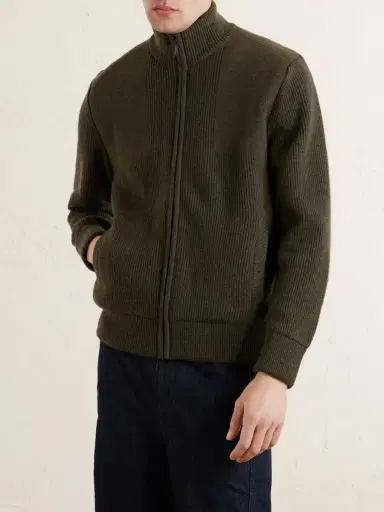 Purdey Orkney Ribbed-Knit Wool Zip-Up Cardigan - Men | Thumbnail 3