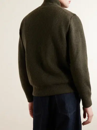 Purdey Orkney Ribbed-Knit Wool Zip-Up Cardigan - Men | Thumbnail 4