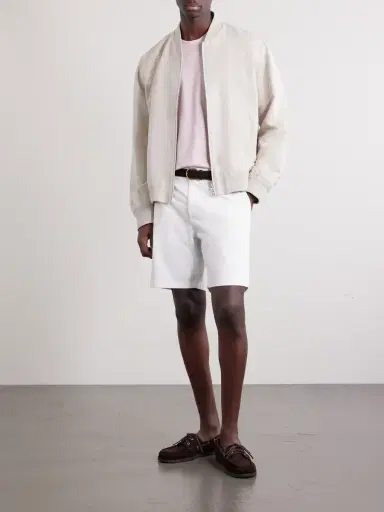MR P. Straight-Leg Garment-Dyed Cotton-Blend Twill Bermuda Shorts - Men | Thumbnail 2
