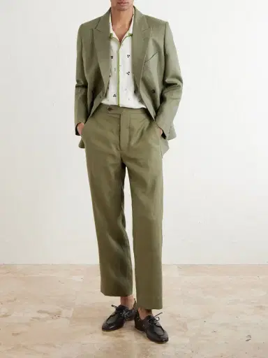 BODE Straight-Leg Linen Trousers - Men | Thumbnail 2