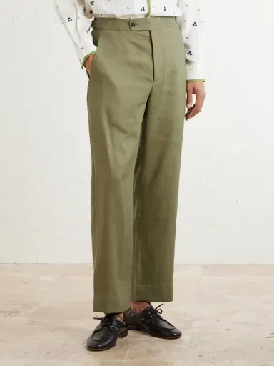 BODE Straight-Leg Linen Trousers - Men | Thumbnail 3